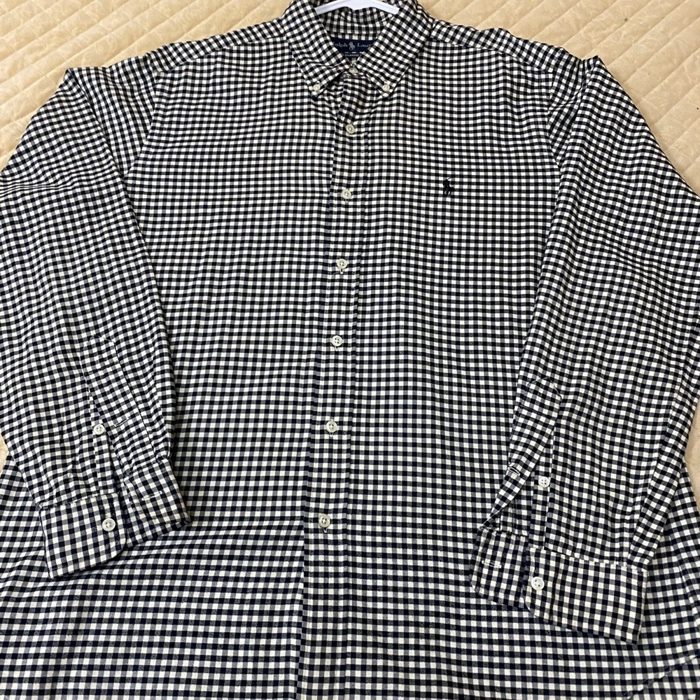 Polo Ralph Lauren Black and White Plaid Shirt